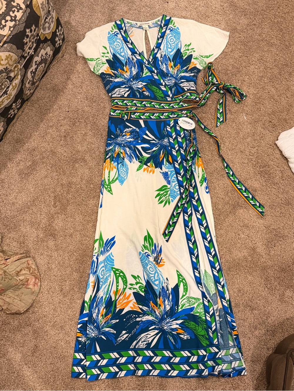 Jealous Tomato Blue, Green & White Floral Wrap Set